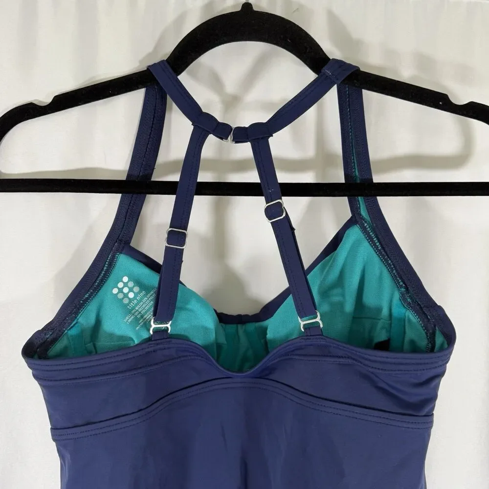 Title Nine Swim top Women's 32C Blue Padded Sleeveless Pullover Adjustable